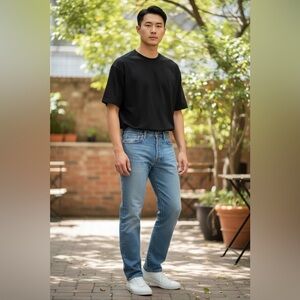 Levis 501 Jeans Mens 30x30 Medium Wash Blue Denim Straight Western Fit Stretch